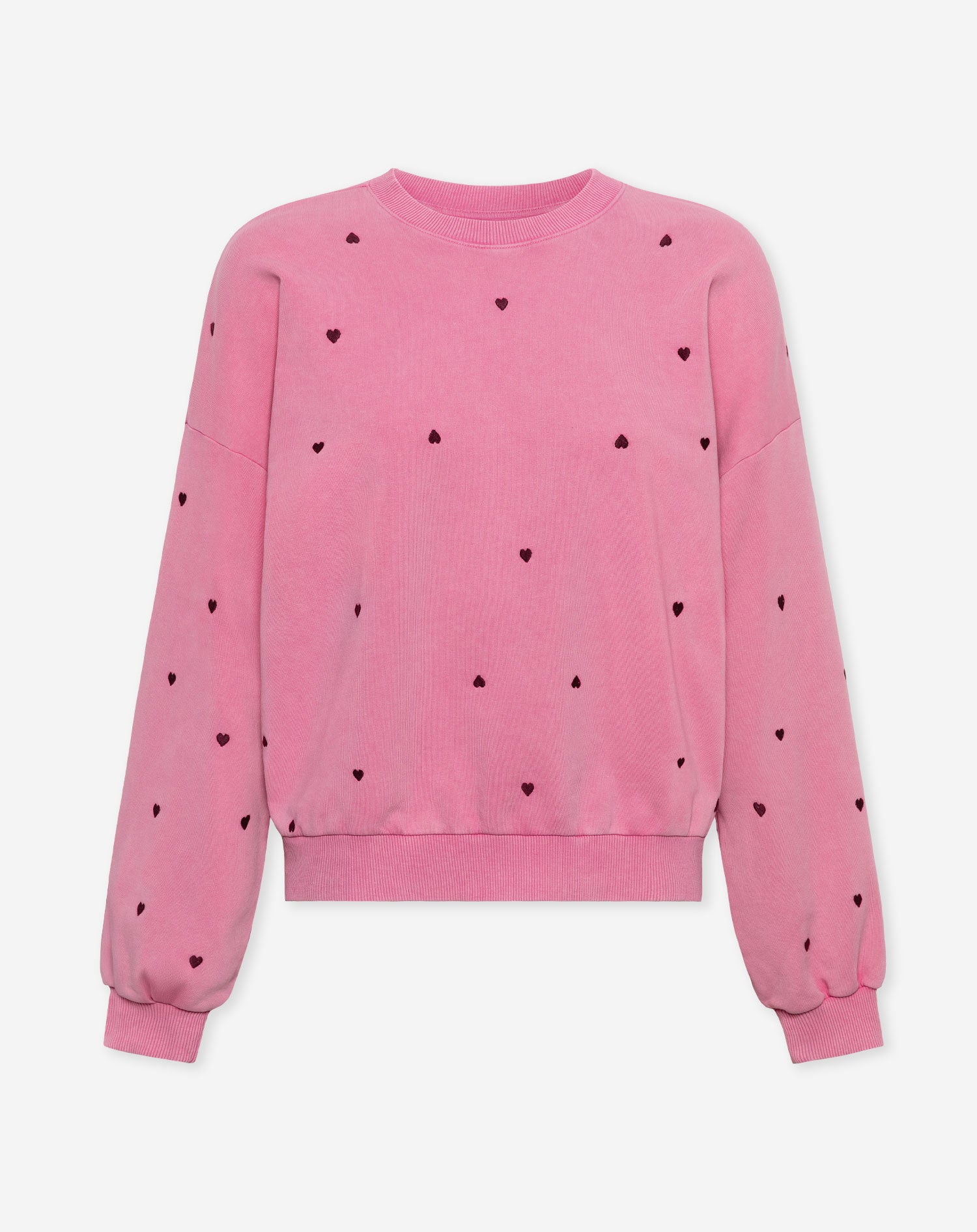 HEART EMBROIDERY SWEATER ACID ROZE