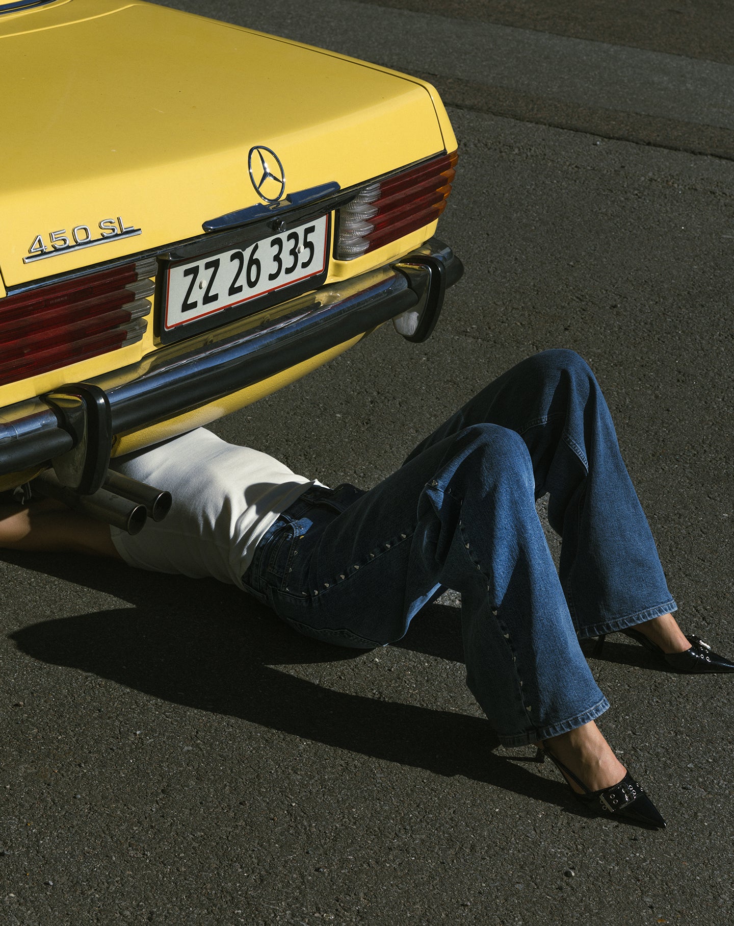 HEART STUD COMFORT WIDE LEG JEANS BLAUW