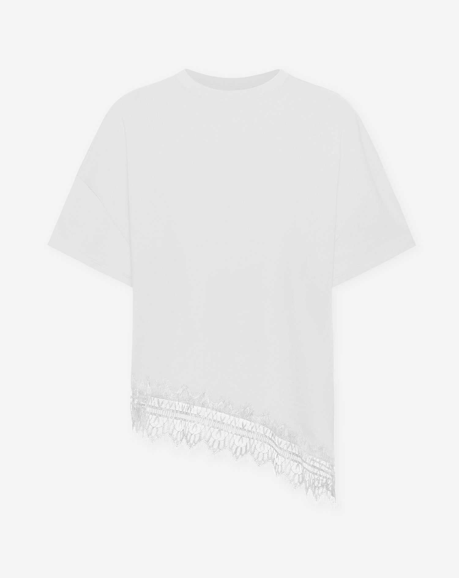 LACE BORDER OVERSIZED TEE CREAM