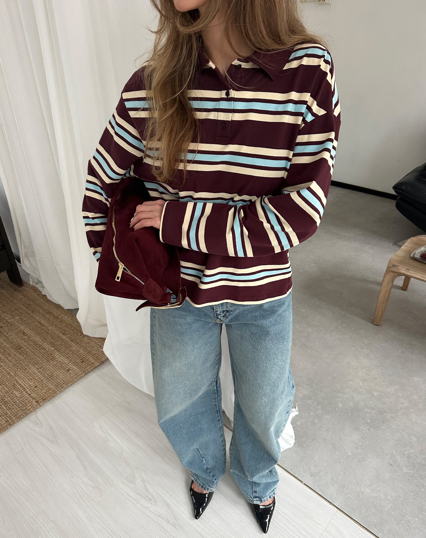 BARREL LEG JEANS BLAUW