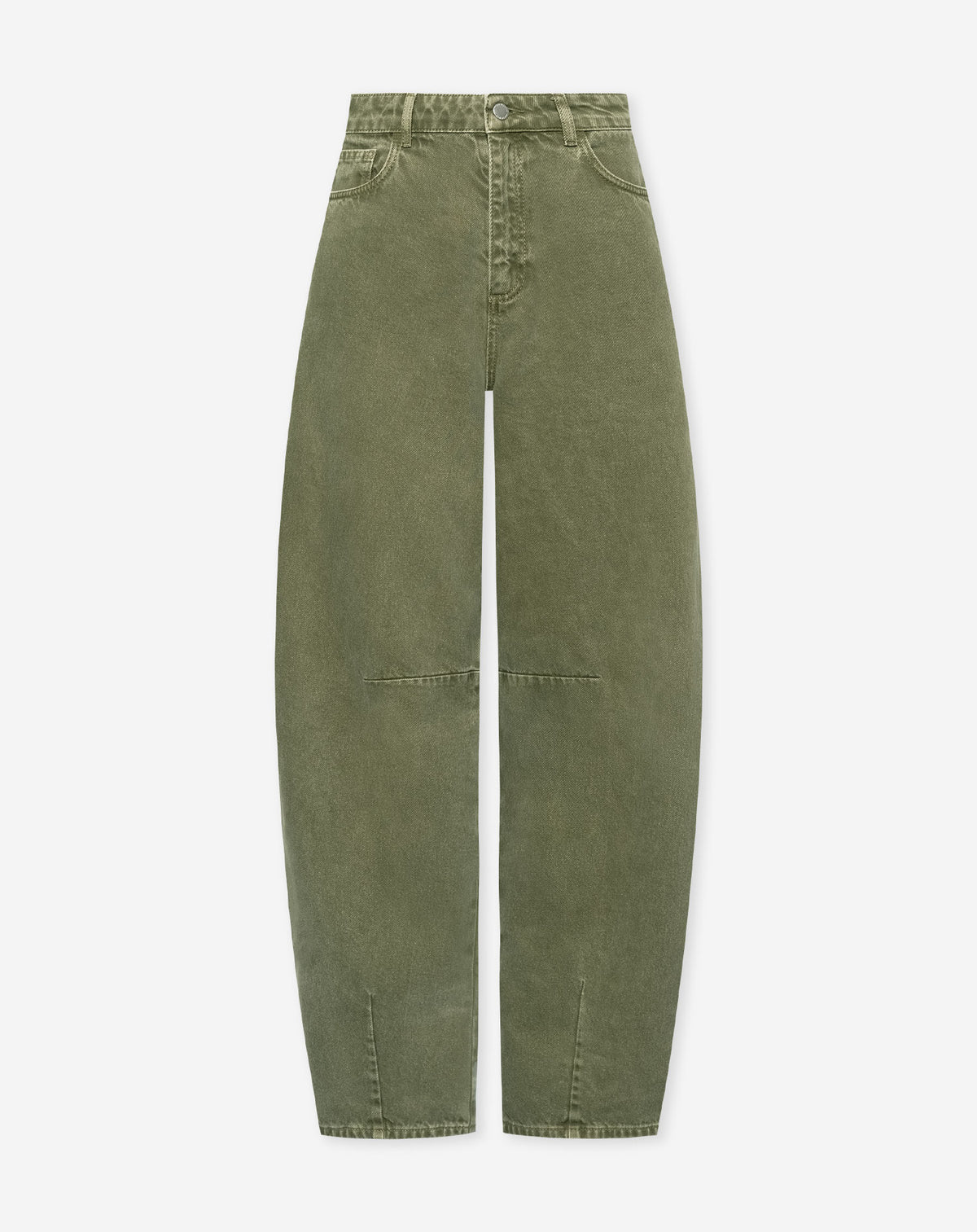 BARREL LEG JEANS DARK OLIVE GREEN