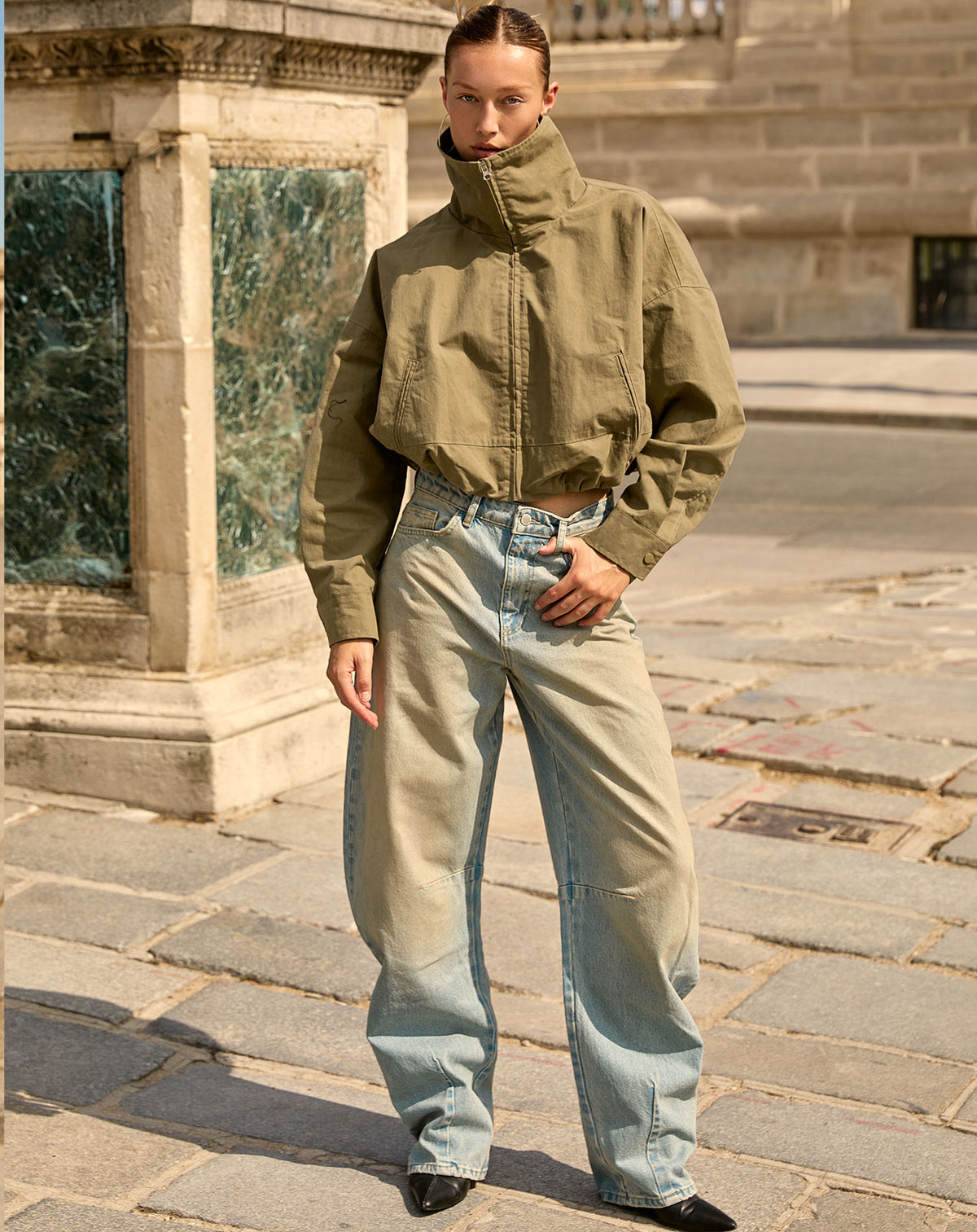 BARREL LEG JEANS DIRTY BLUE