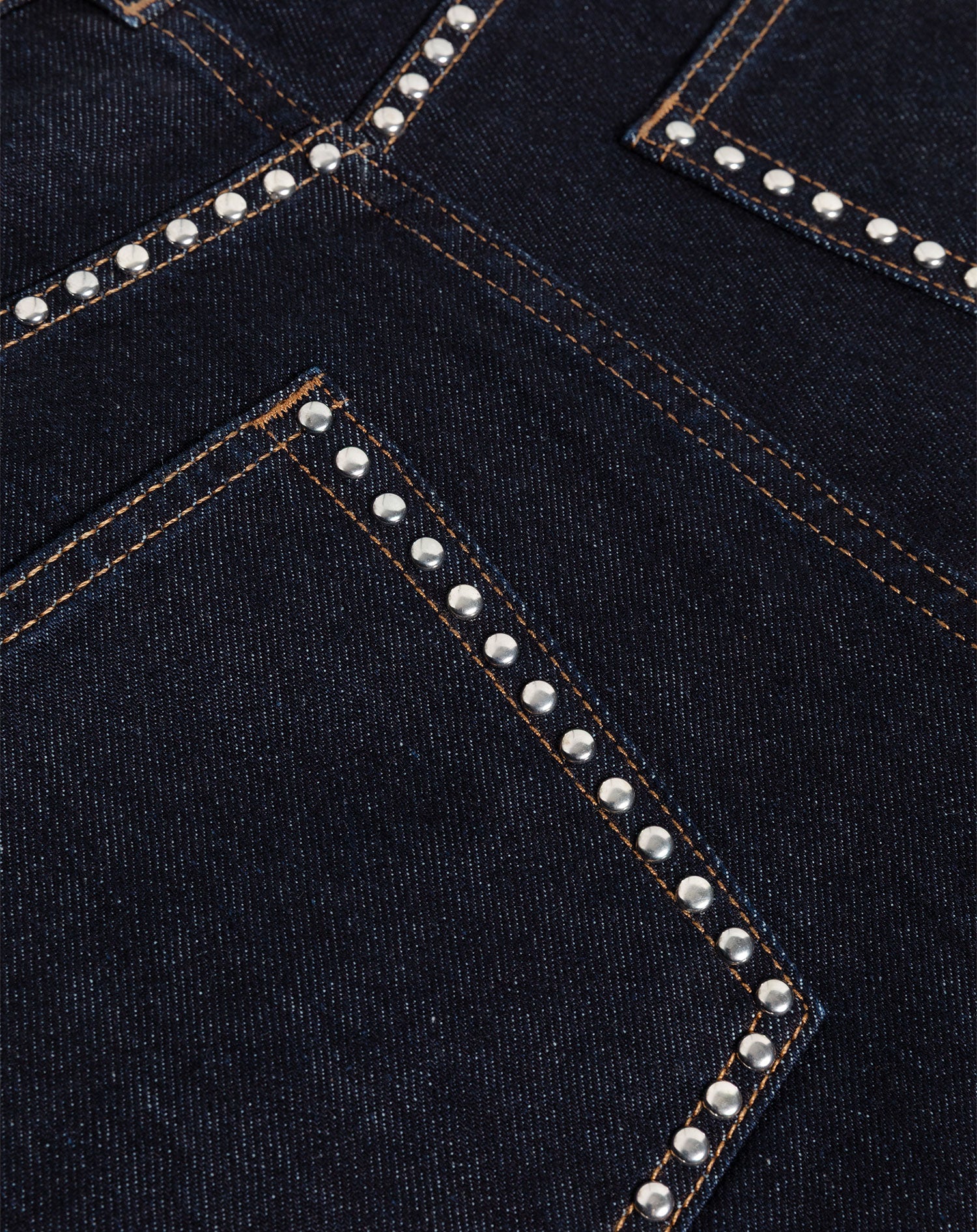 LIA STUD WIDE LEG JEANS DONKERBLAUW