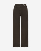 ELVY CROSSOVER WIDE LEG JEANS BROWN