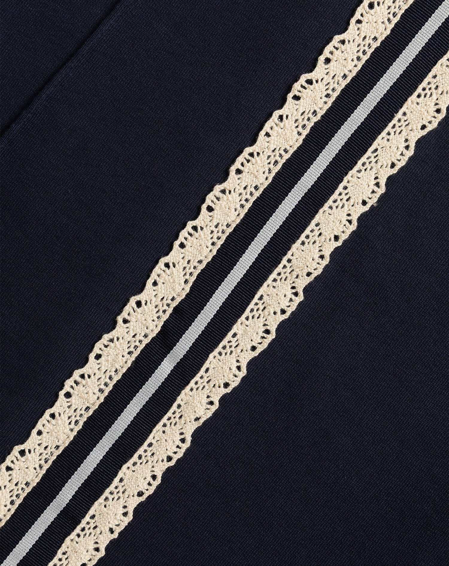 WIDE LEG LACE TAPE SWEAT PANTS TALL NAVY