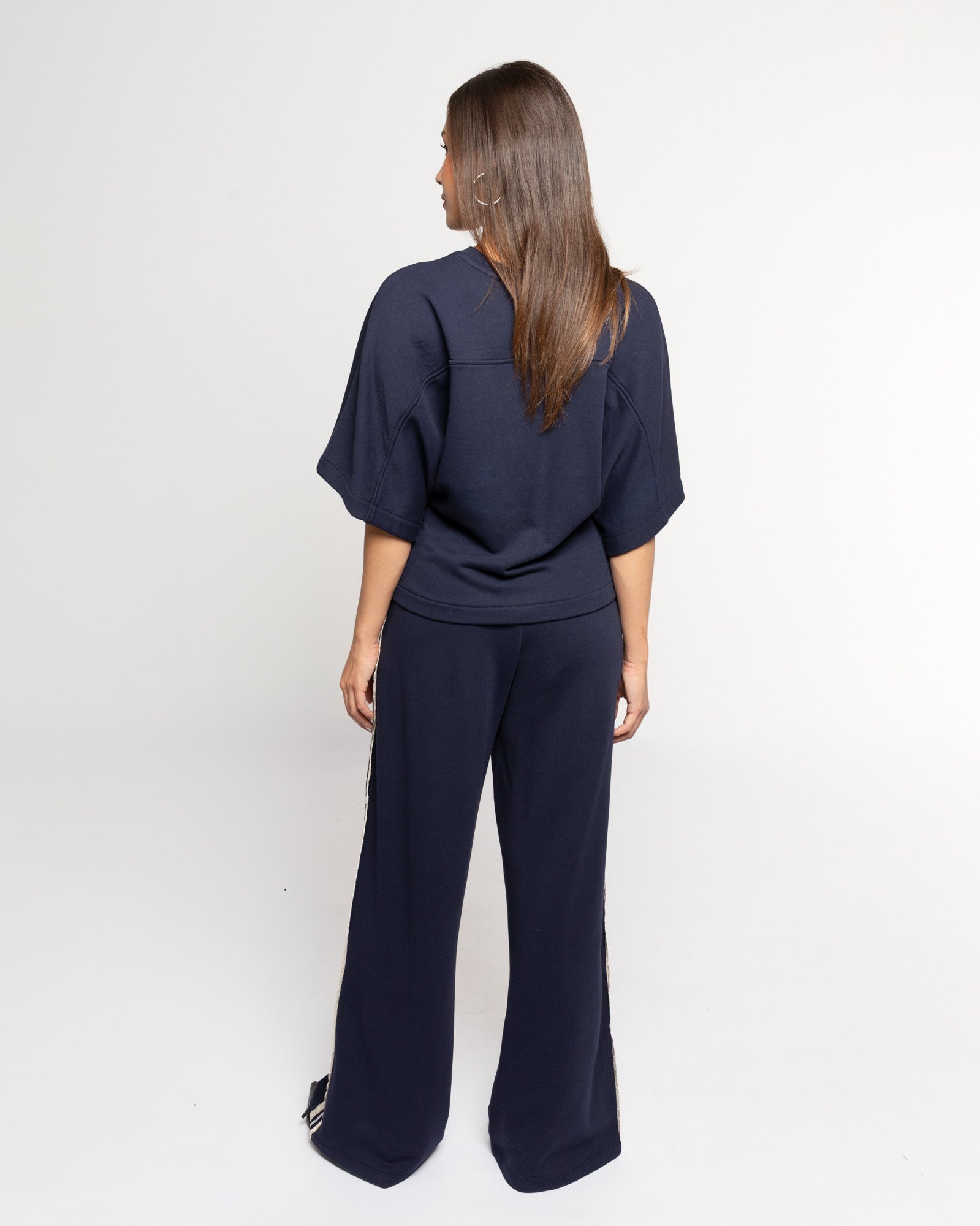 WIDE LEG LACE TAPE SWEAT PANTS TALL MARINEBLAUW