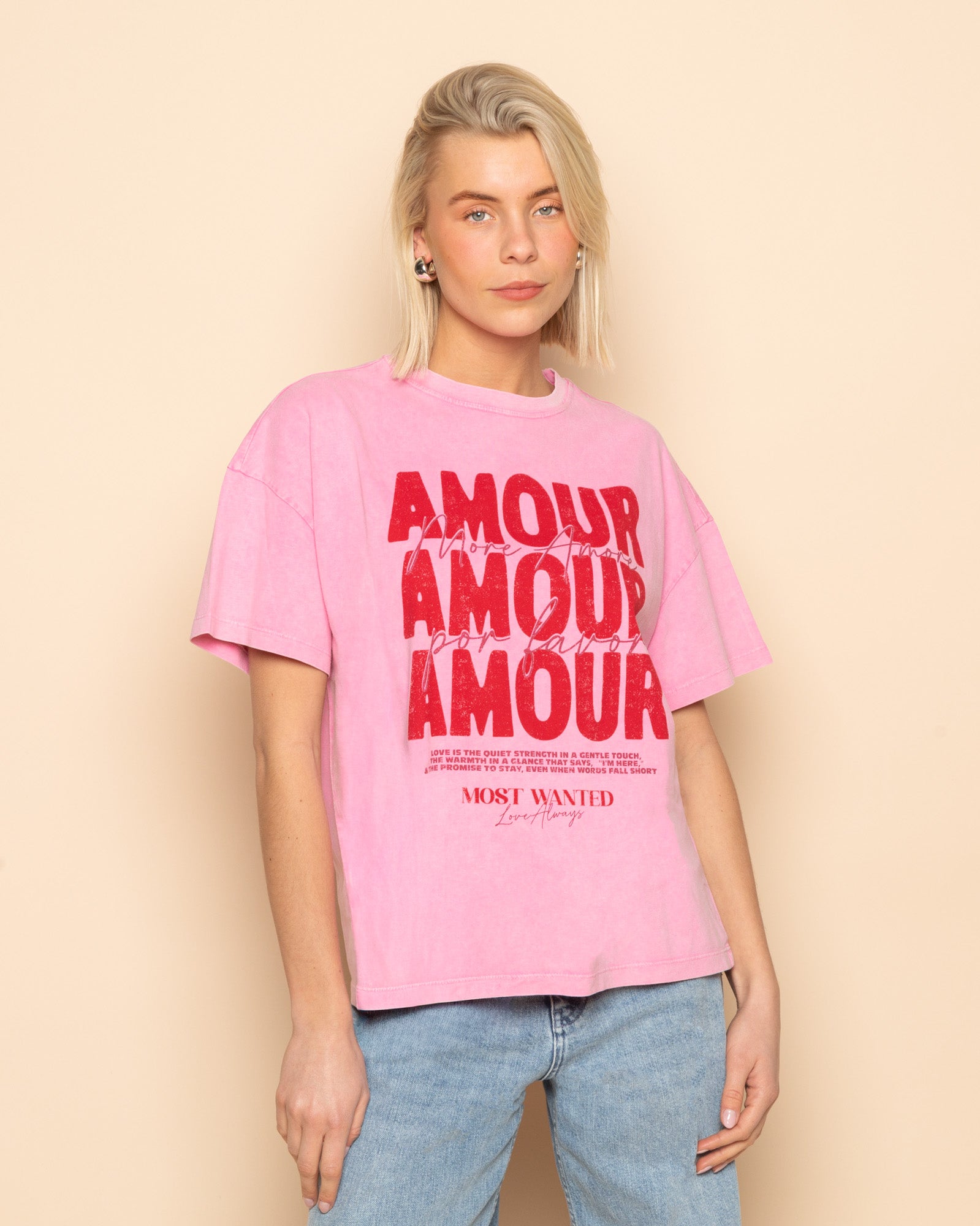 MORE AMOUR OVERSIZED TEE ACID ROZE