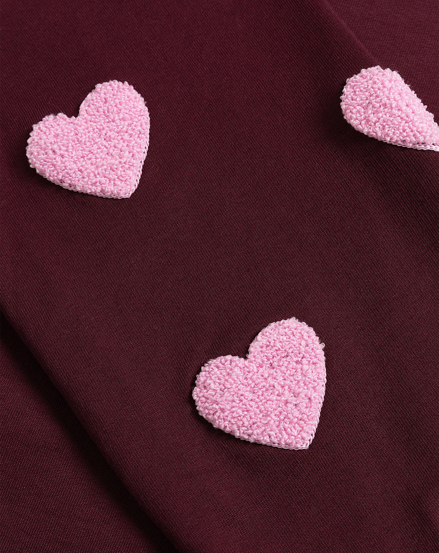 HEART TOWELING SWEATER BURGUNDY