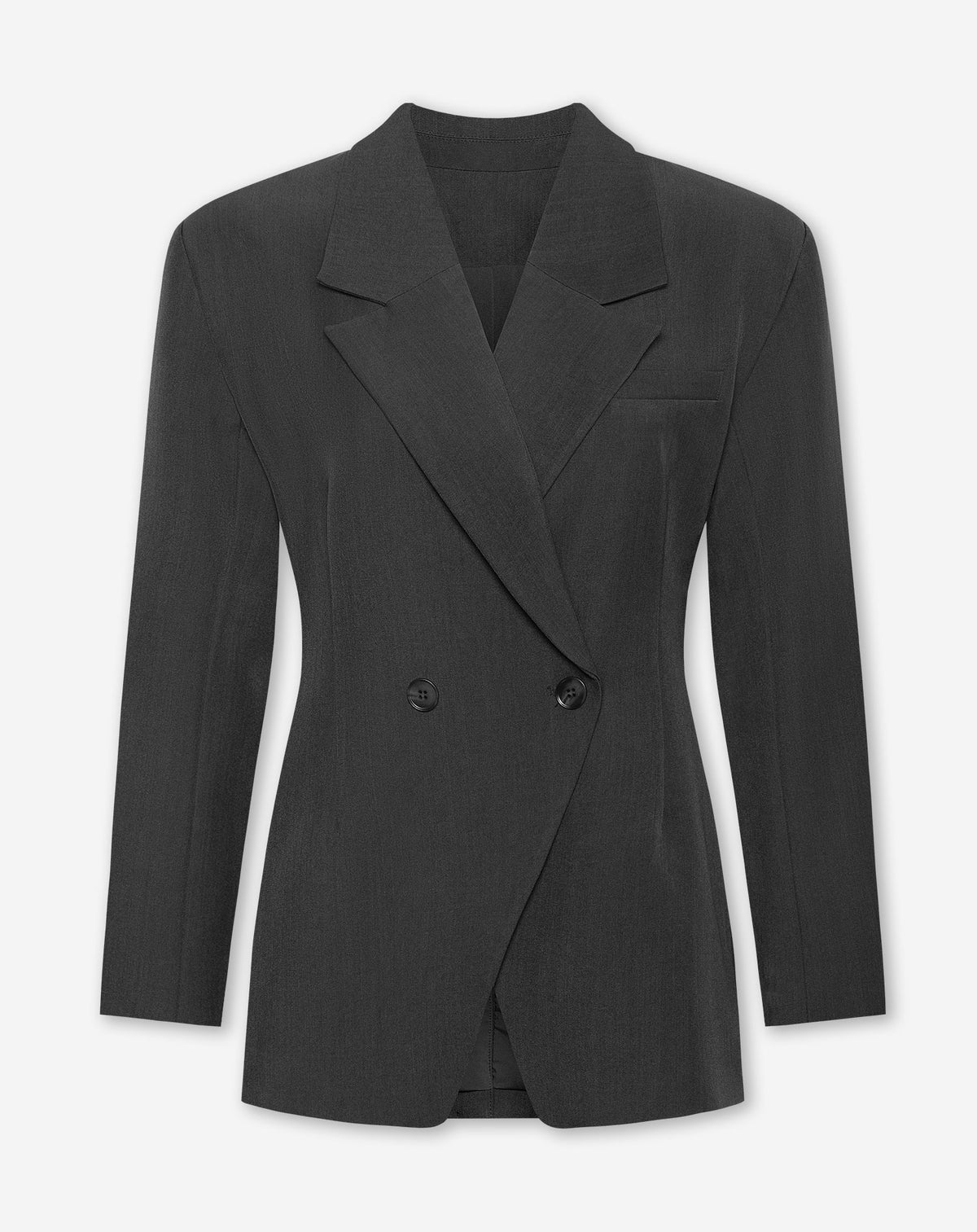 LORNA OVERSIZED CINCHED BLAZER DARK GREY