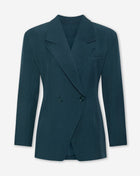 LORNA OVERSIZED CINCHED BLAZER TEAL