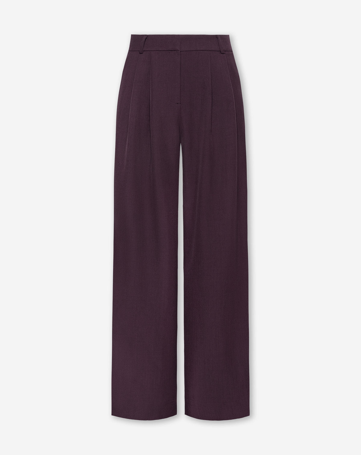 LORNA PLEATED WIDE LEG PANTALON PETITE DARK BURGUNDY