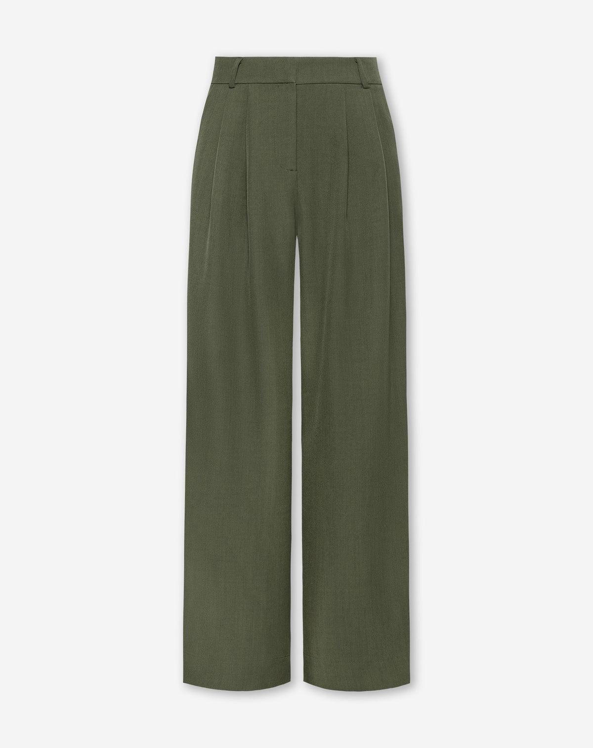 LORNA PLEATED WIDE LEG PANTALON PETITE OLIVE GREEN