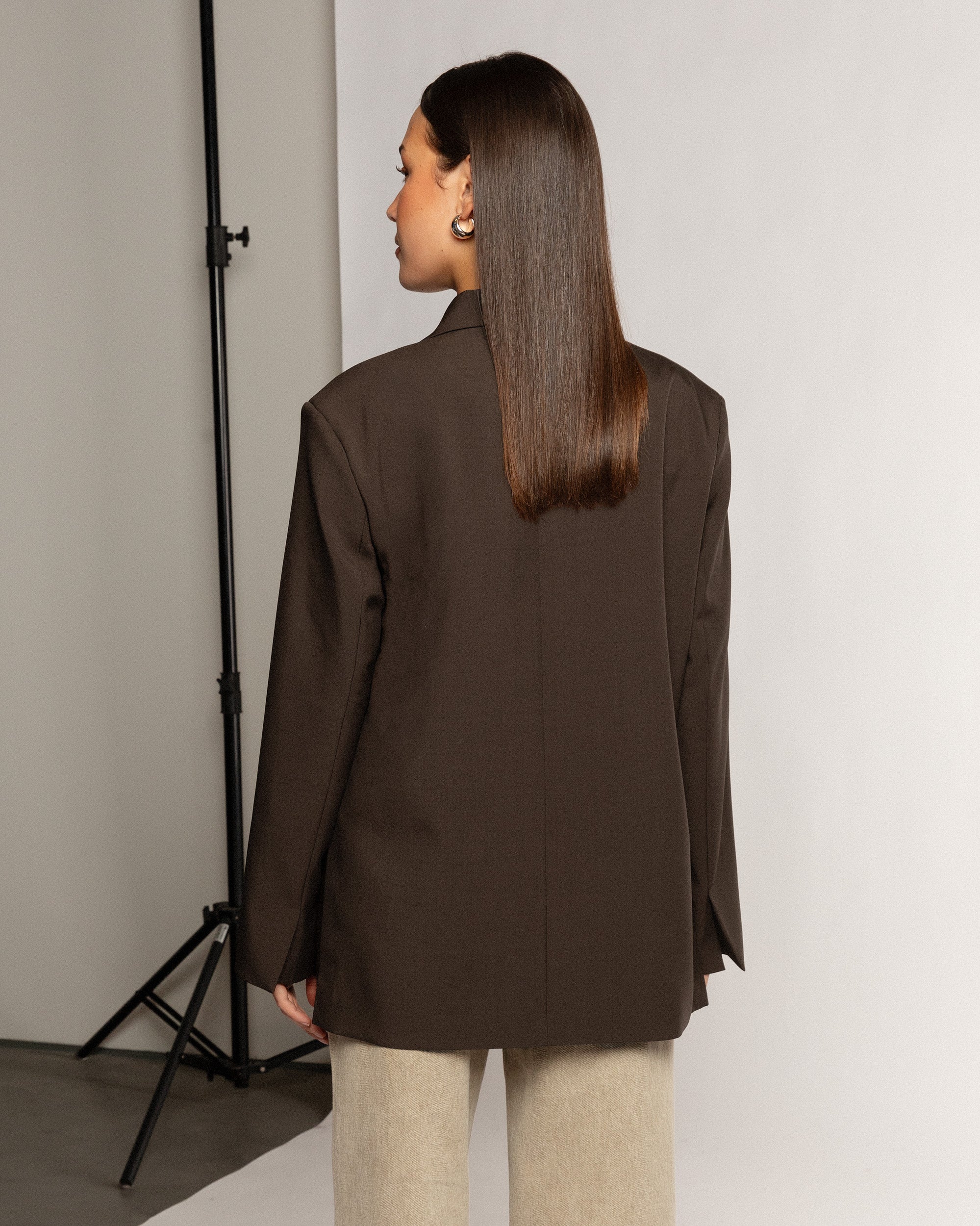 STEVIE OVERSIZED ASYMMETRIC BLAZER BRUIN