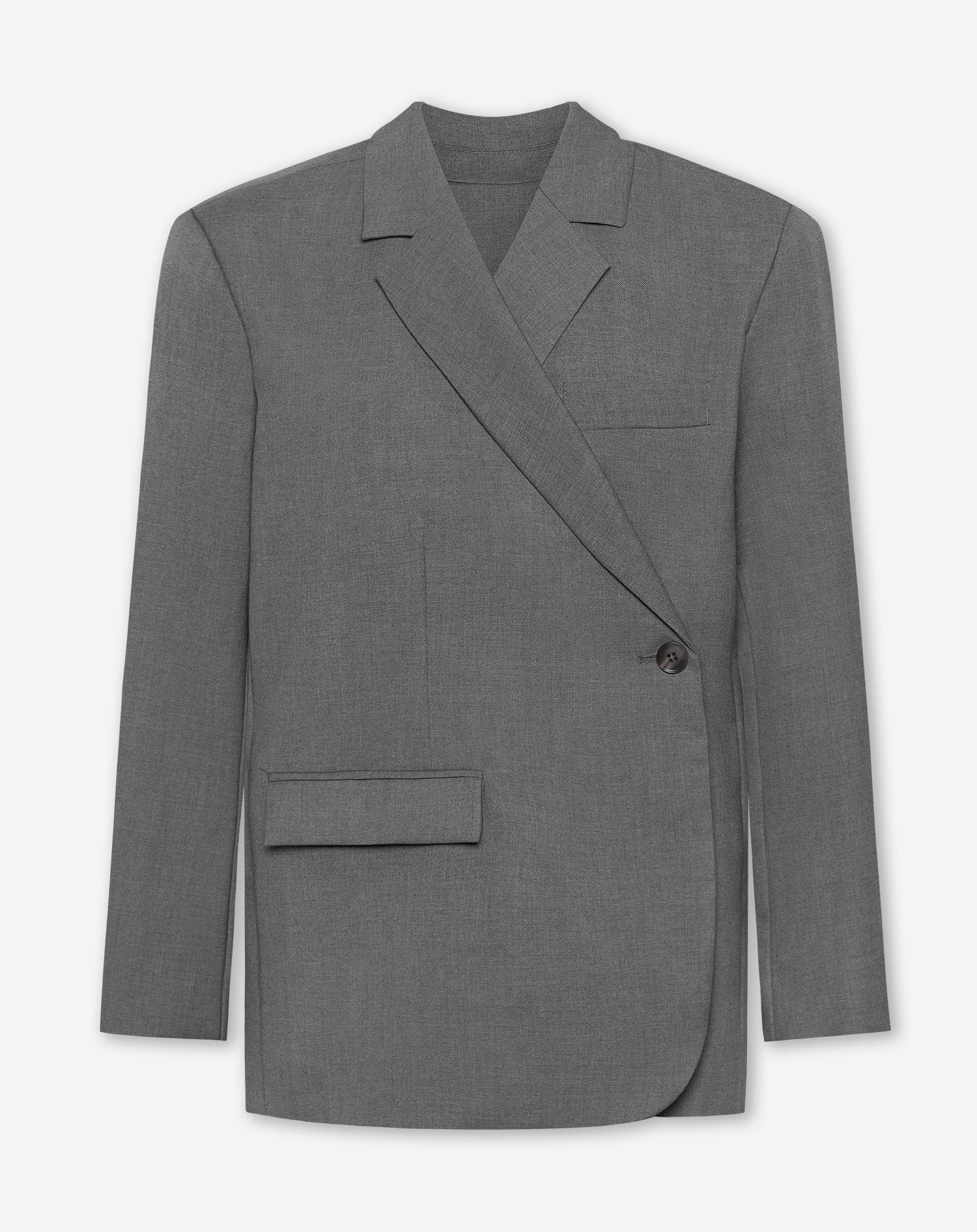 STEVIE OVERSIZED ASYMMETRIC BLAZER GRIJS MELANGE