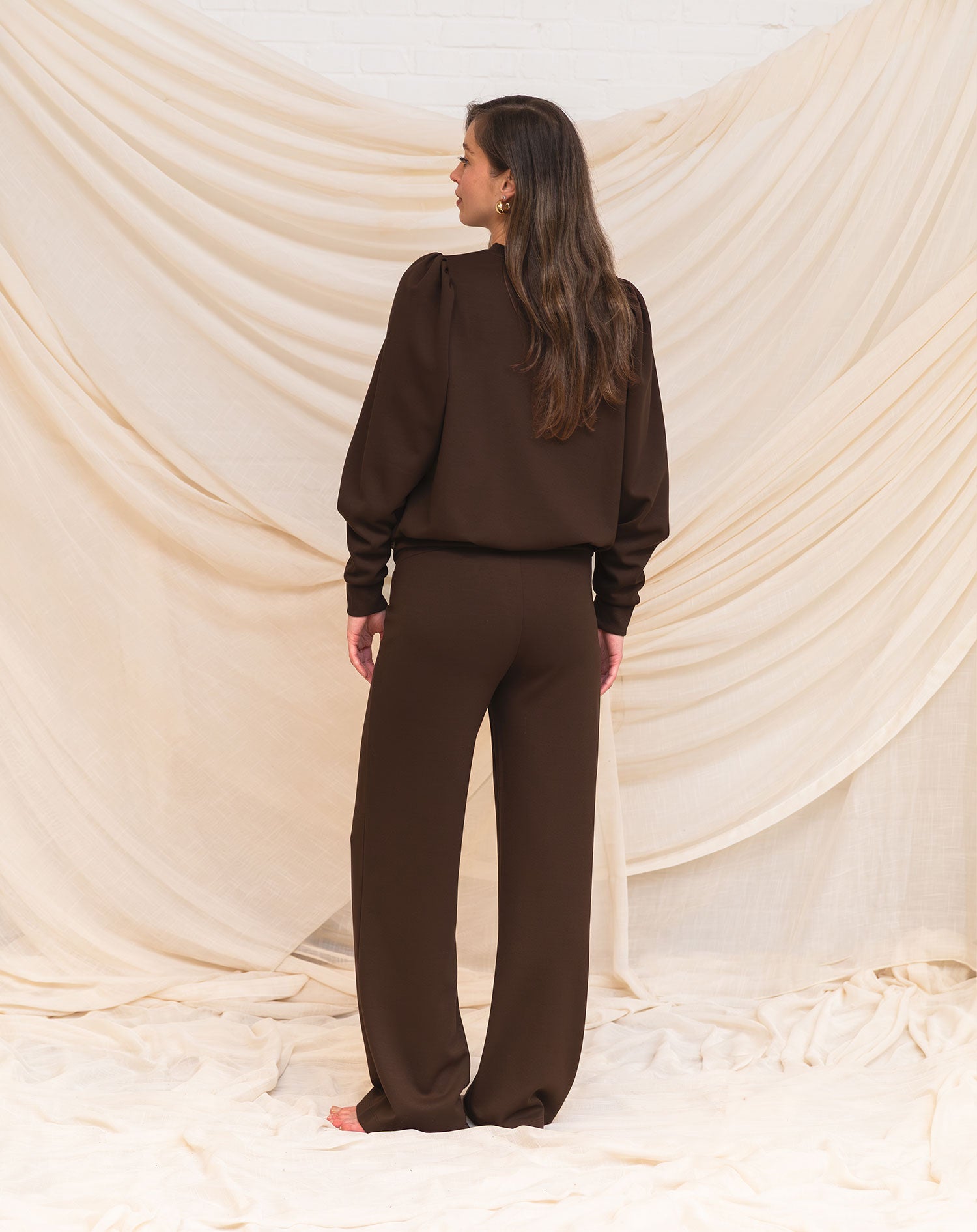 SCUBA PINTUCK PANTS MATERNITY TALL BRUIN