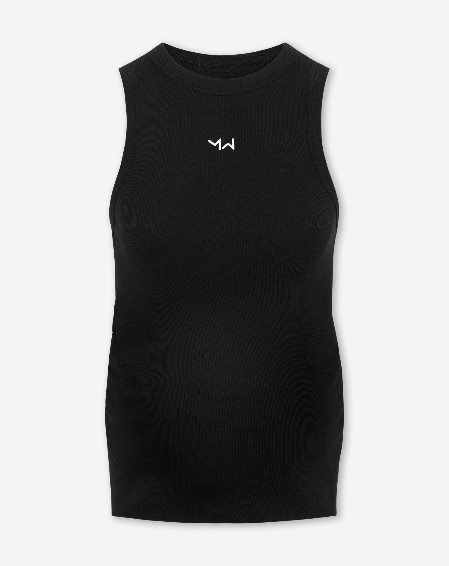 RACERBACK EMBROIDERY RIB TOP MATERNITY BLACK