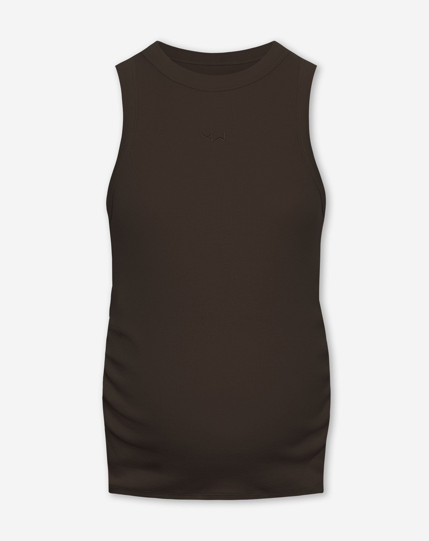 RACERBACK EMBROIDERY RIB TOP MATERNITY DONKERBRUIN
