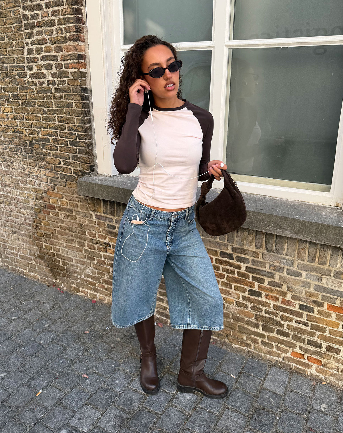LONG DENIM JORT MID BLAUW