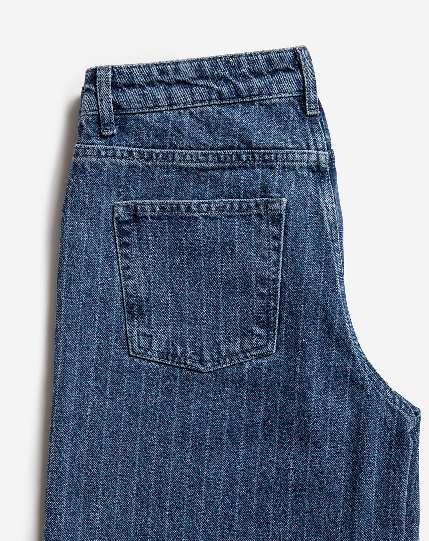 STRIPE WIDE LEG JEANS BLAUW