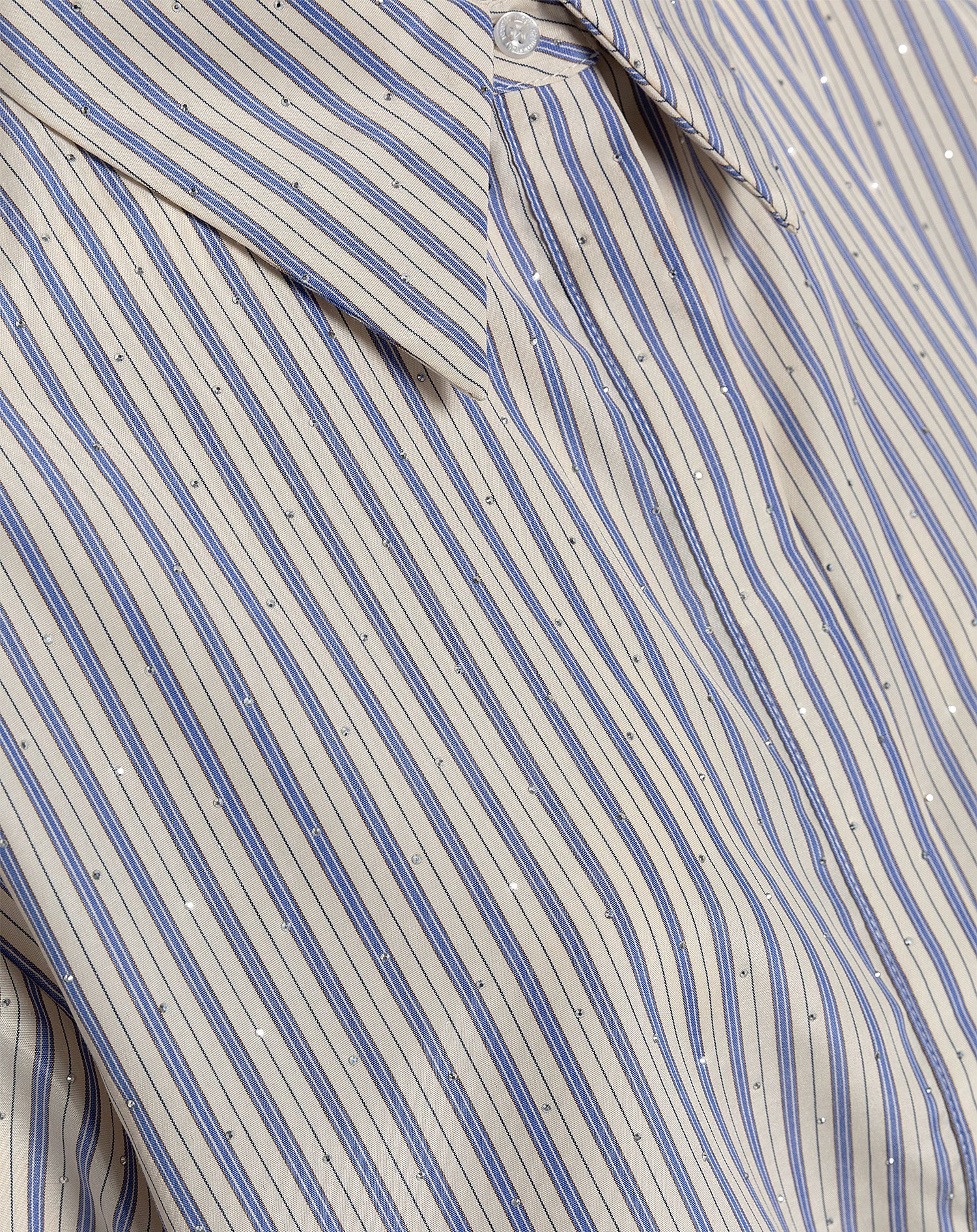 MAEVA RHINESTONE BLOUSE BLAUW STRIPE