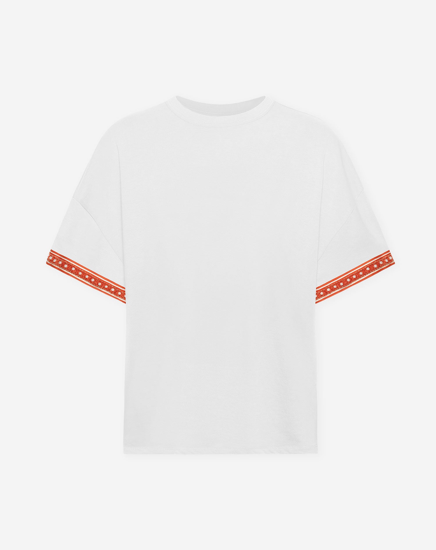 BODI OVERSIZED TAPE SLEEVE TEE OFF WHITE