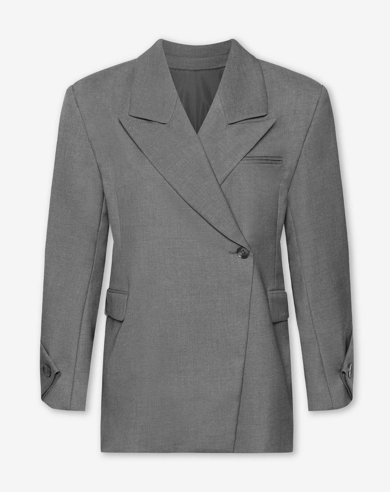 LYA OVERSIZED TWISTED SLEEVE BLAZER GRIJS MELANGE