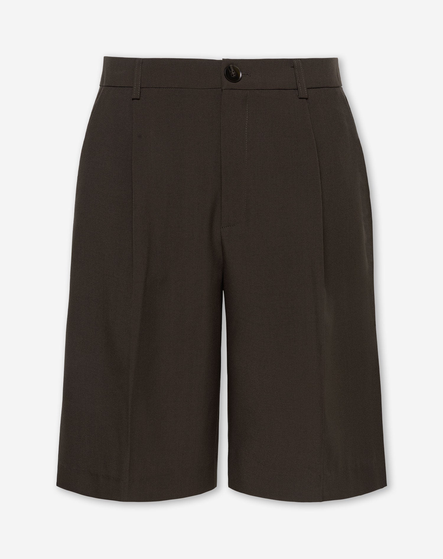 LYA PLEATED LONG BERMUDA BROWN