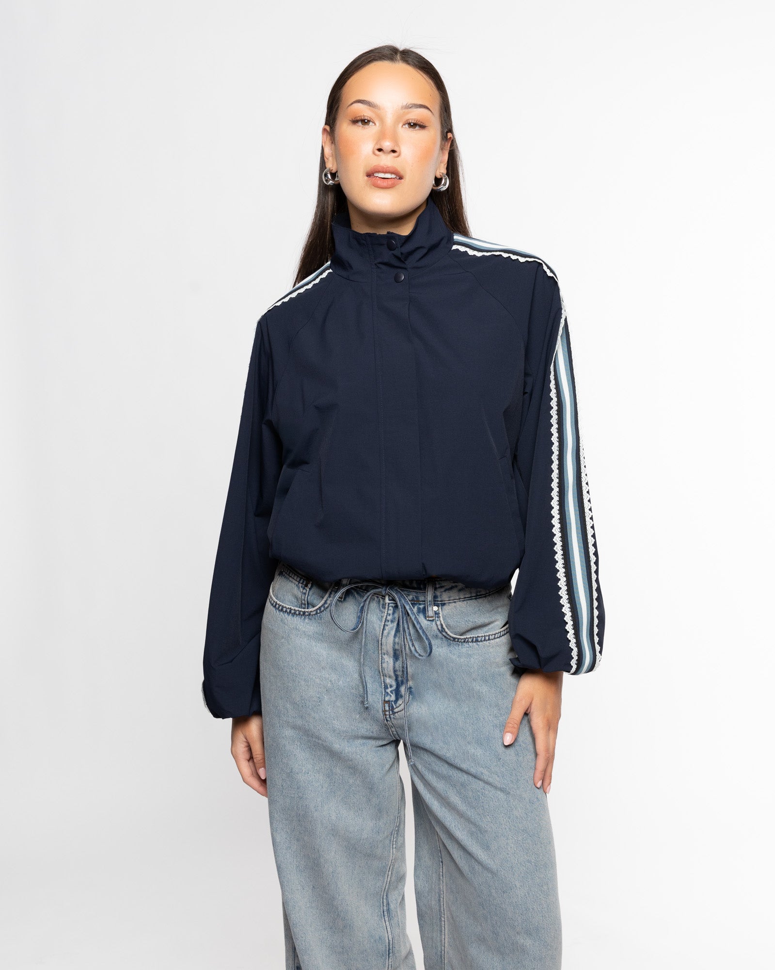 BEX TRACK JACKET DONKERBLAUW