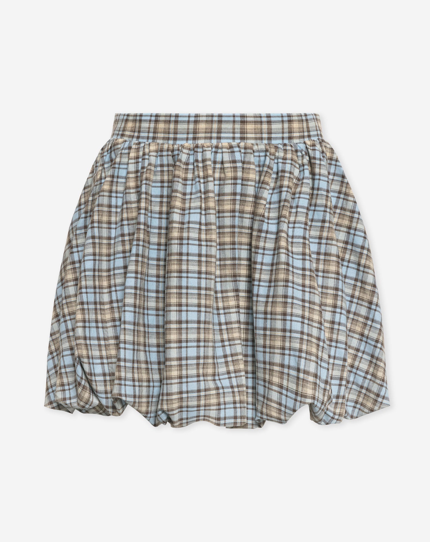 CYRA BALLOON SKIRT BLUE CHECK