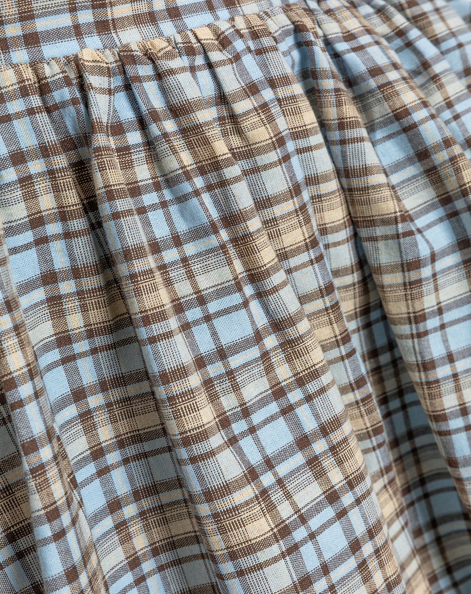 CYRA BALLOON SKIRT BLAUW CHECK