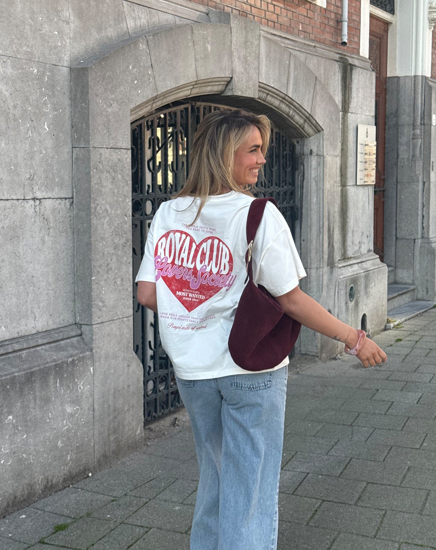 LOVERS SOCIETY OVERSIZED TEE CRÈME