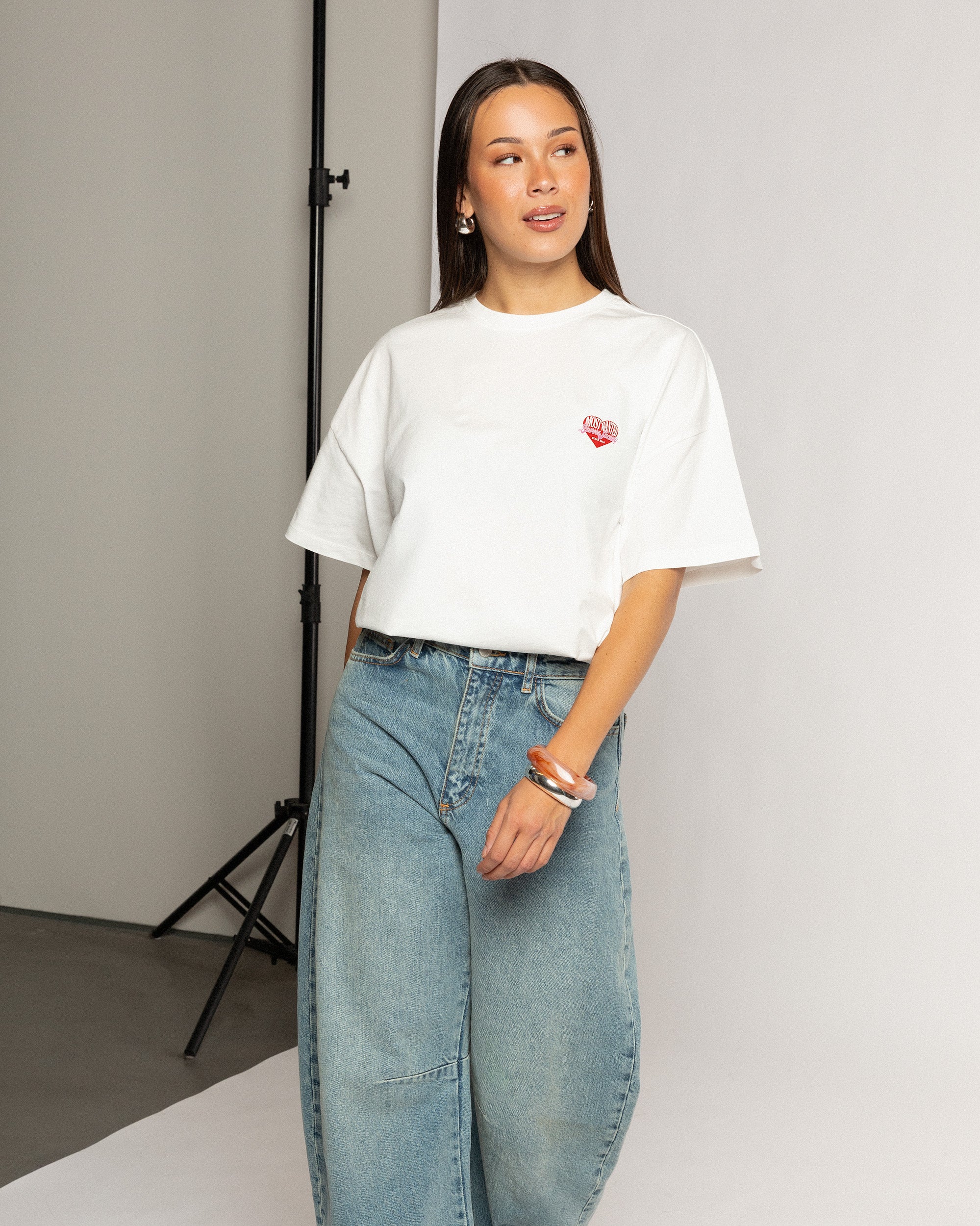LOVERS SOCIETY OVERSIZED TEE CRÈME