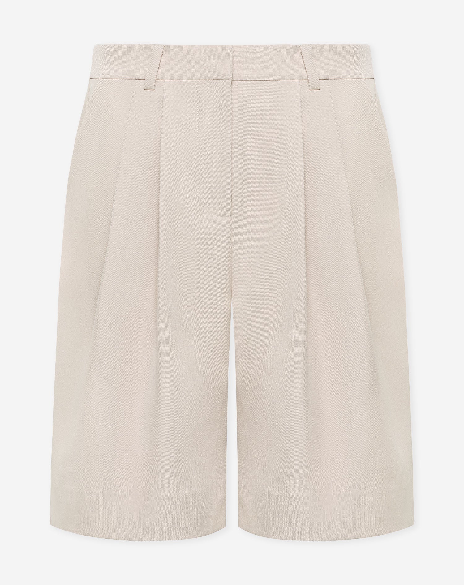 LORNA PLEATED LONG BERMUDA BEIGE