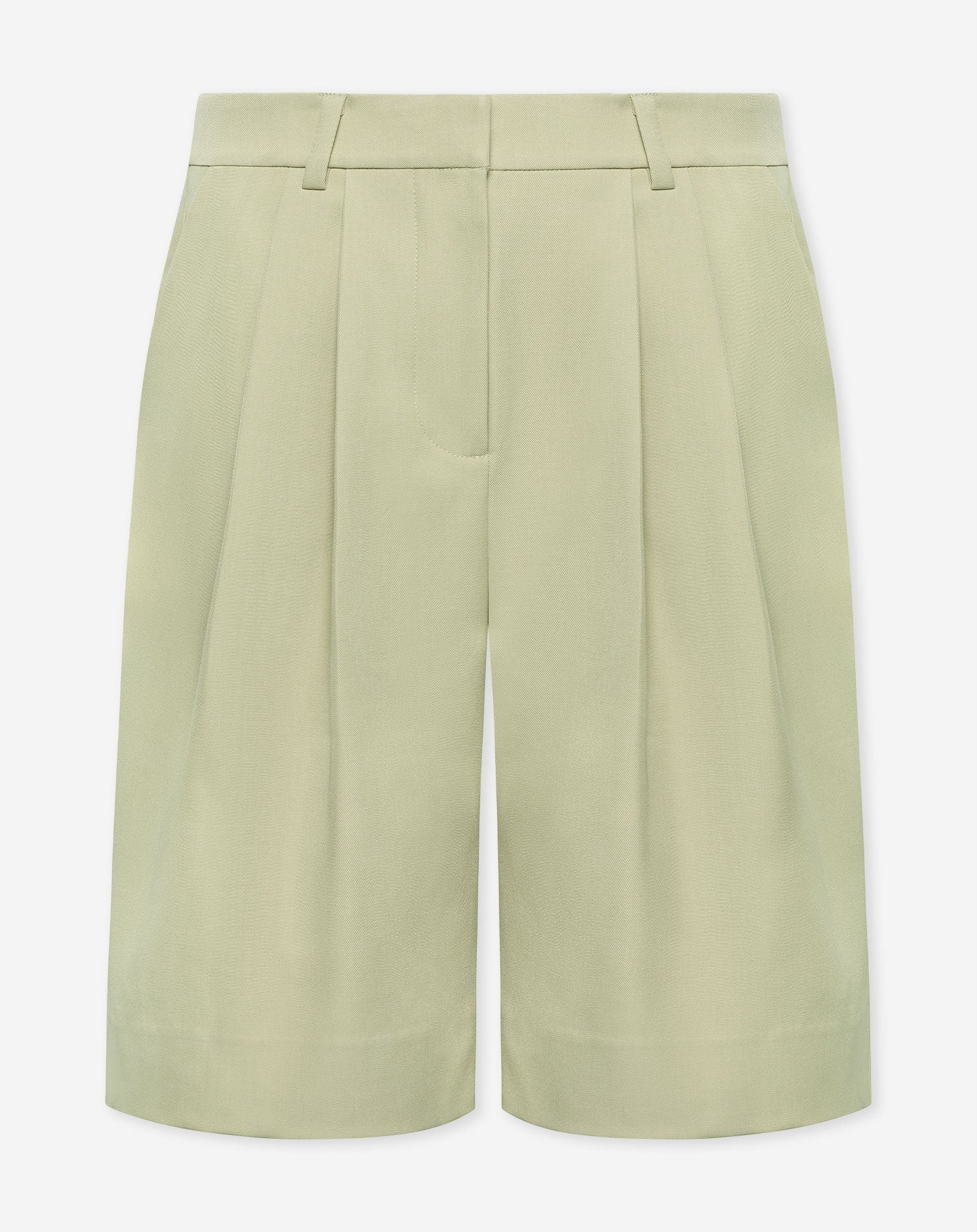 LORNA PLEATED LONG BERMUDA PISTACHE