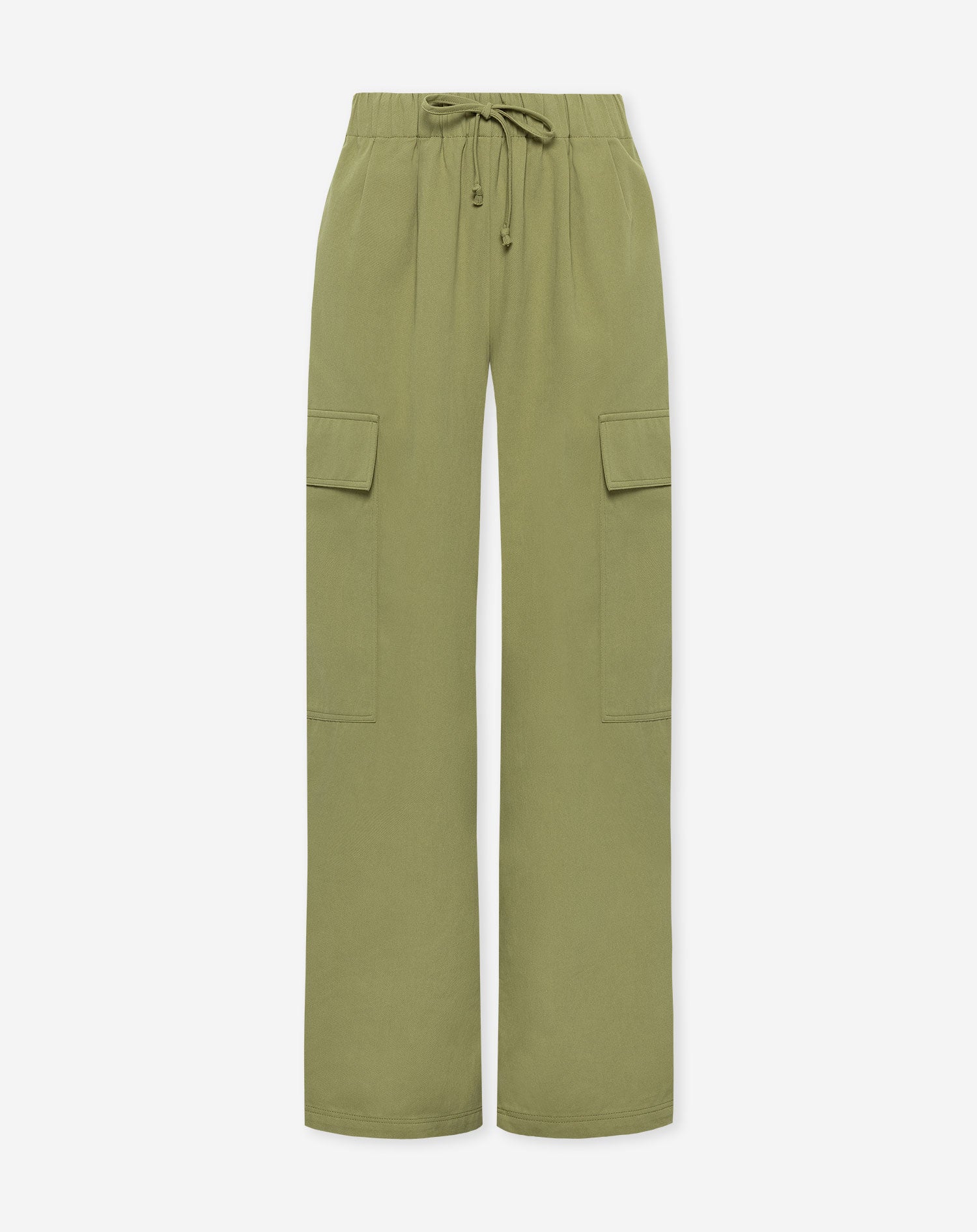 GIA WIDE LEG CARGO PANTS OLIJFGROEN
