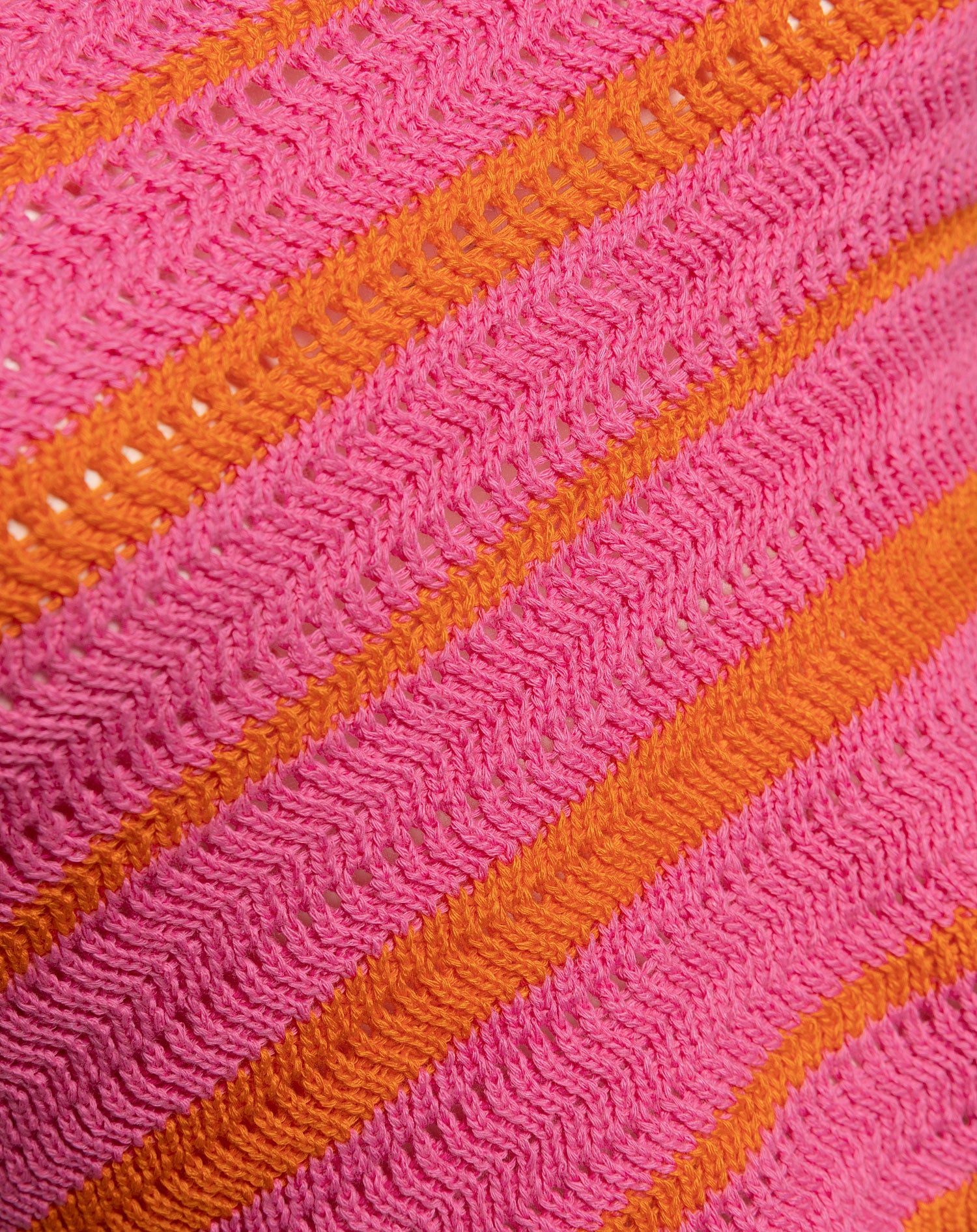 CROCHET STRIPE BANDEAU TOP ROZE ORANJE