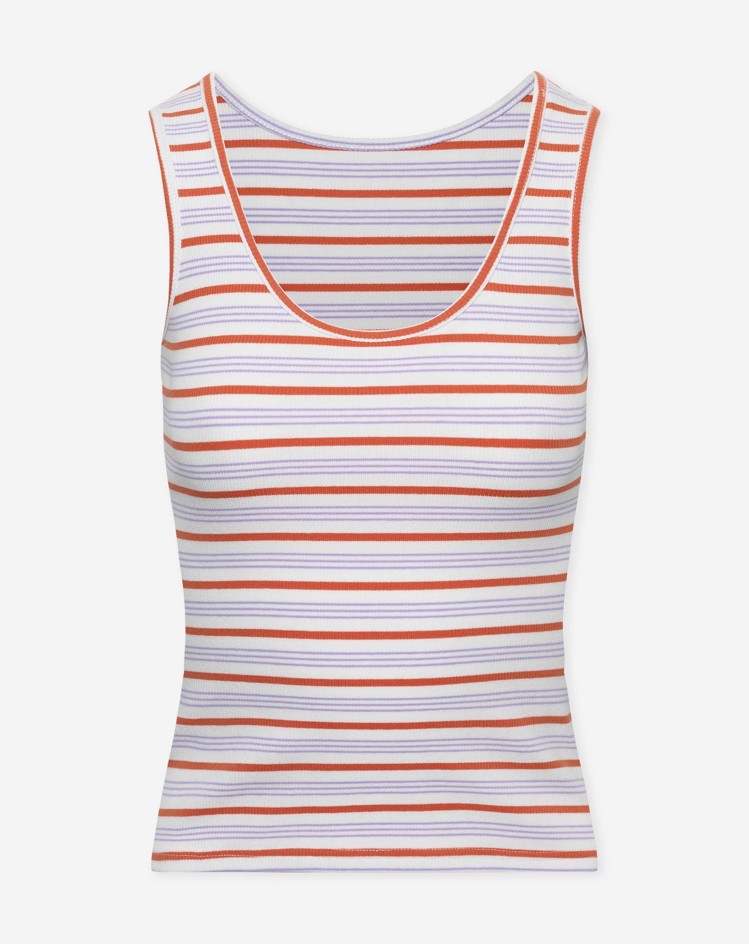 RIBBED SINGLET STRIPE ORANJE PAARS