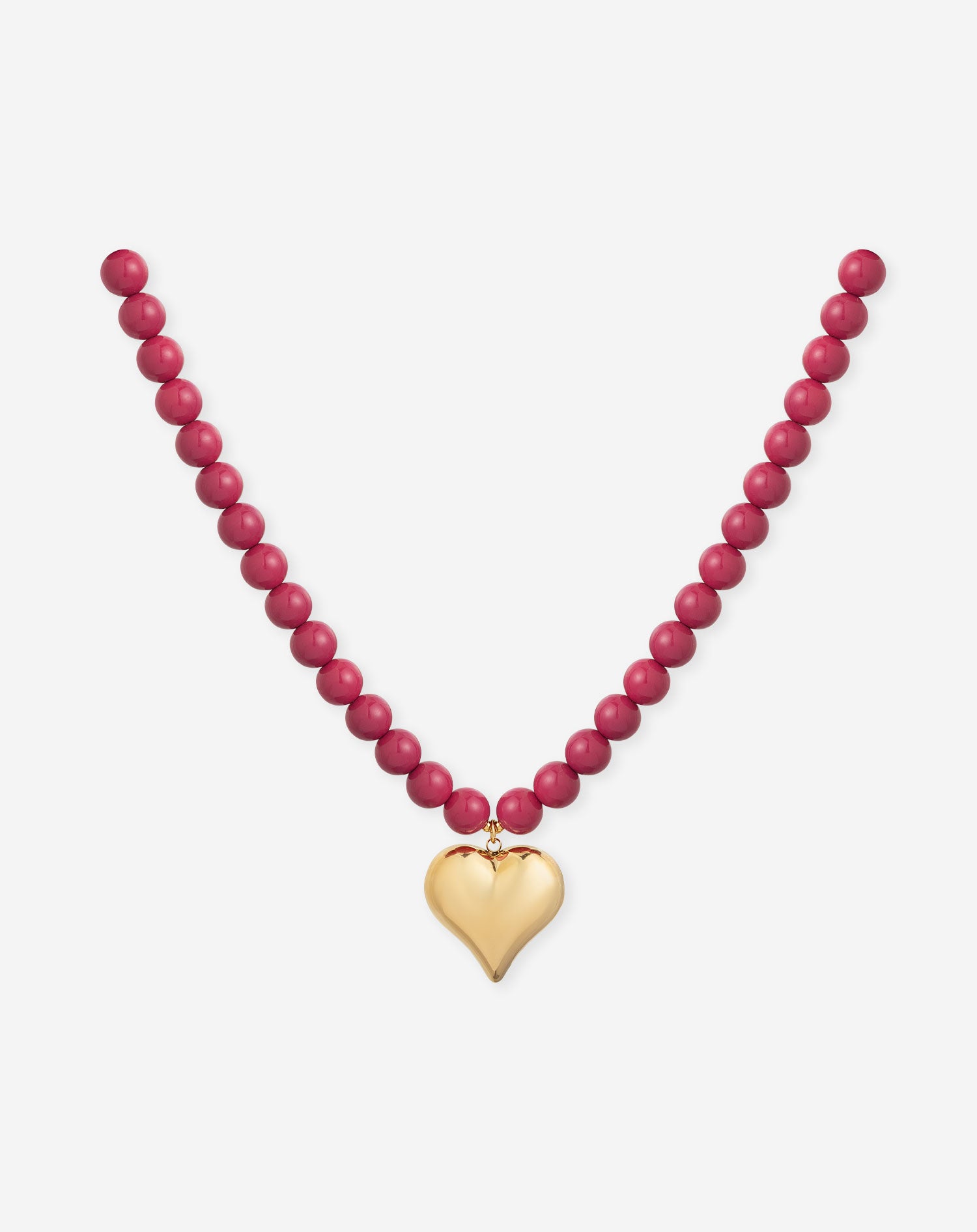 SUUS HEART BEADS NECKLACE FUCHSIA