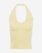 HALTER RIB TOP ZACHT GEEL