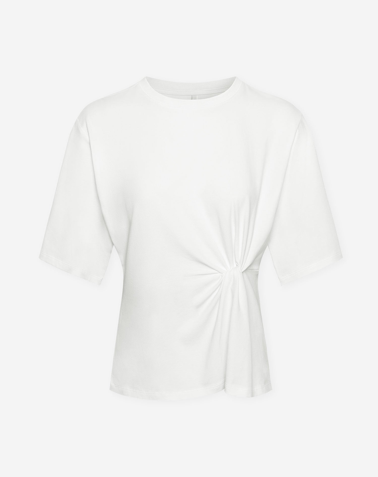 KNOTTED DETAIL SHORT SLEEVE TOP CRÈME