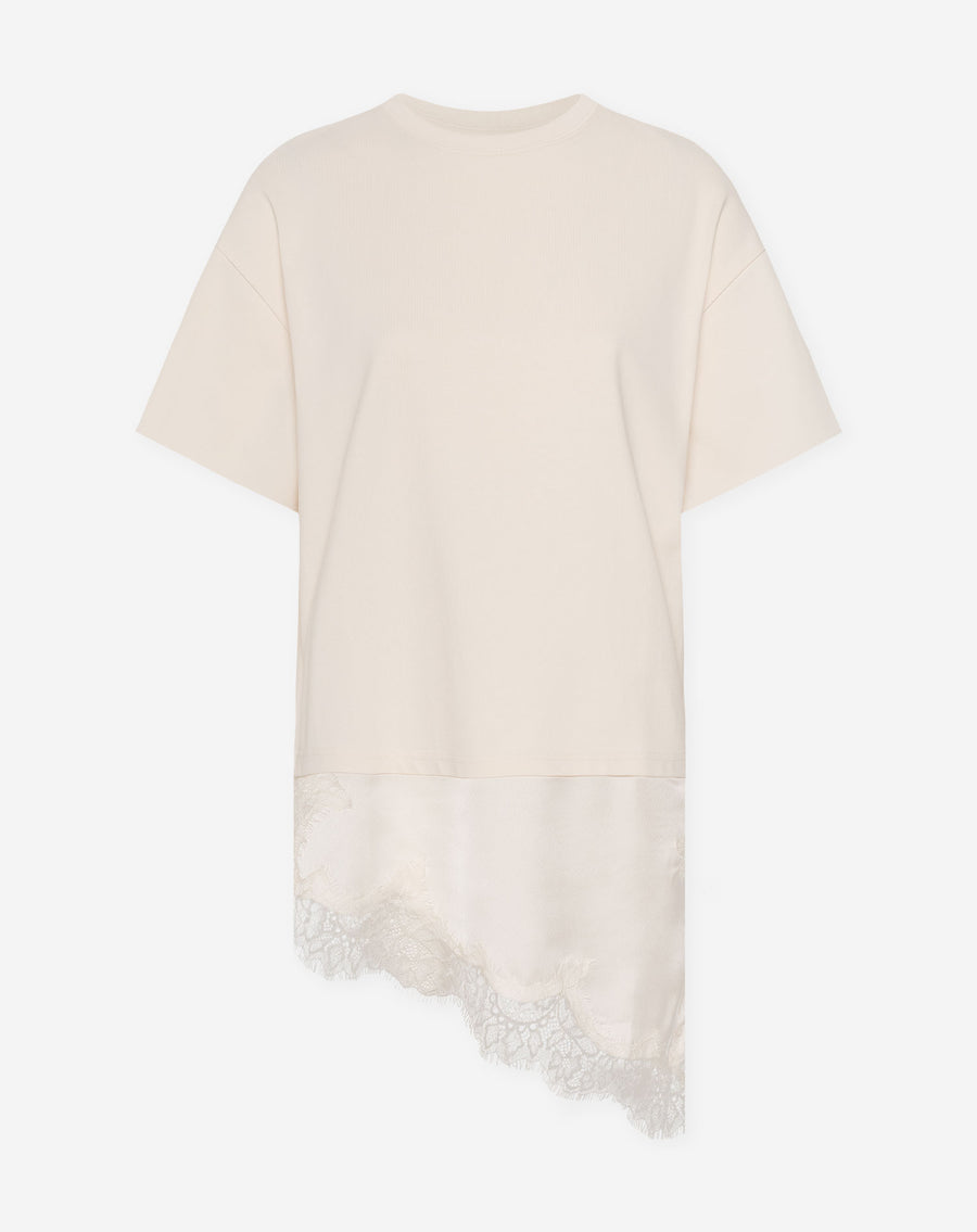 PIP LACE BOTTOM OVERSIZED TEE CRÈME