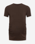 BASIC SHORT SLEEVE FITTED TOP MATERNITY BRUIN
