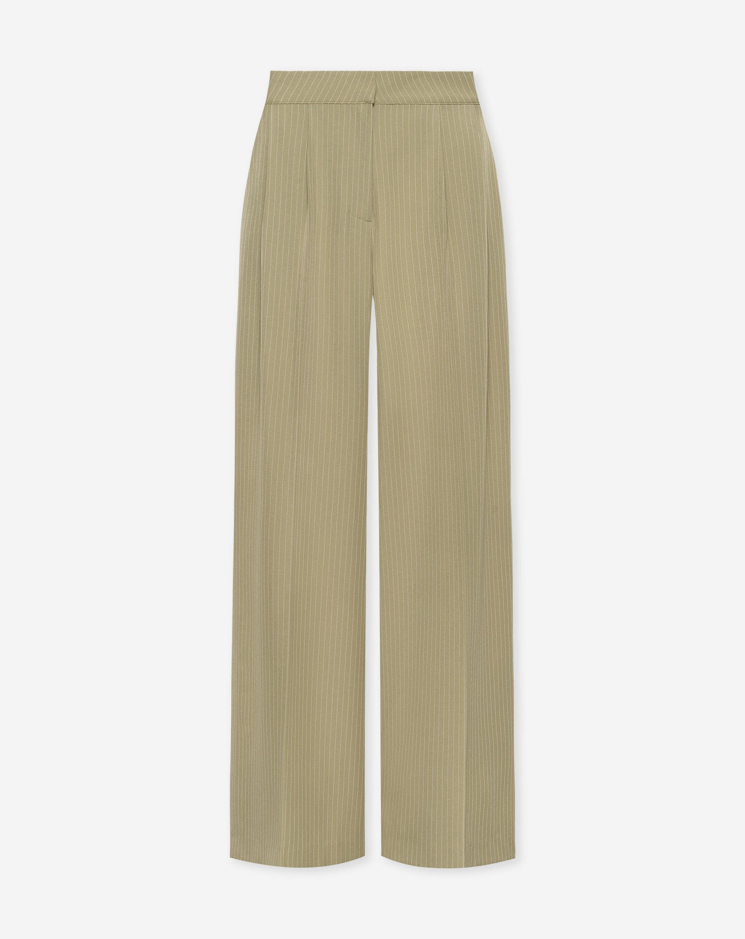 SELLAH PANTALON PIN STRIPE OLIJFGROEN