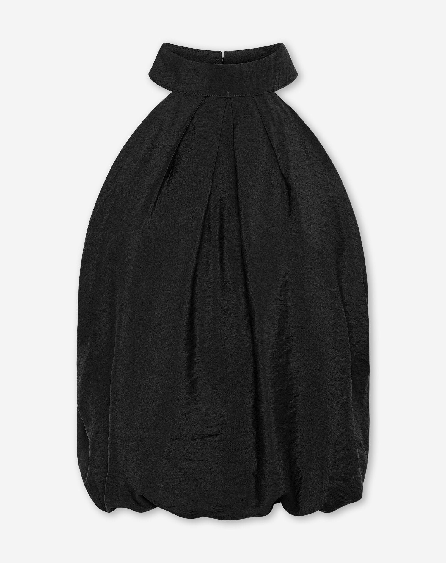 LUX BUBBLE HEM HALTER TOP ZWART