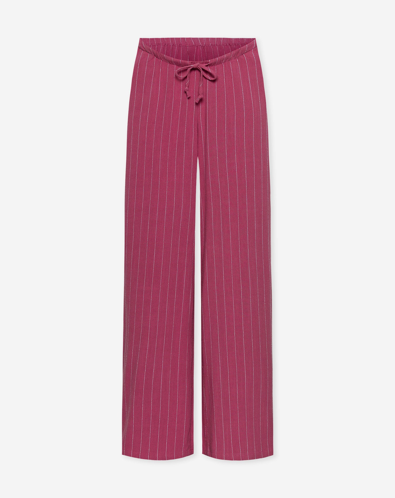 RHODE LINEN PULL ON PANTS MATERNITY PIN STRIPE CHERRY