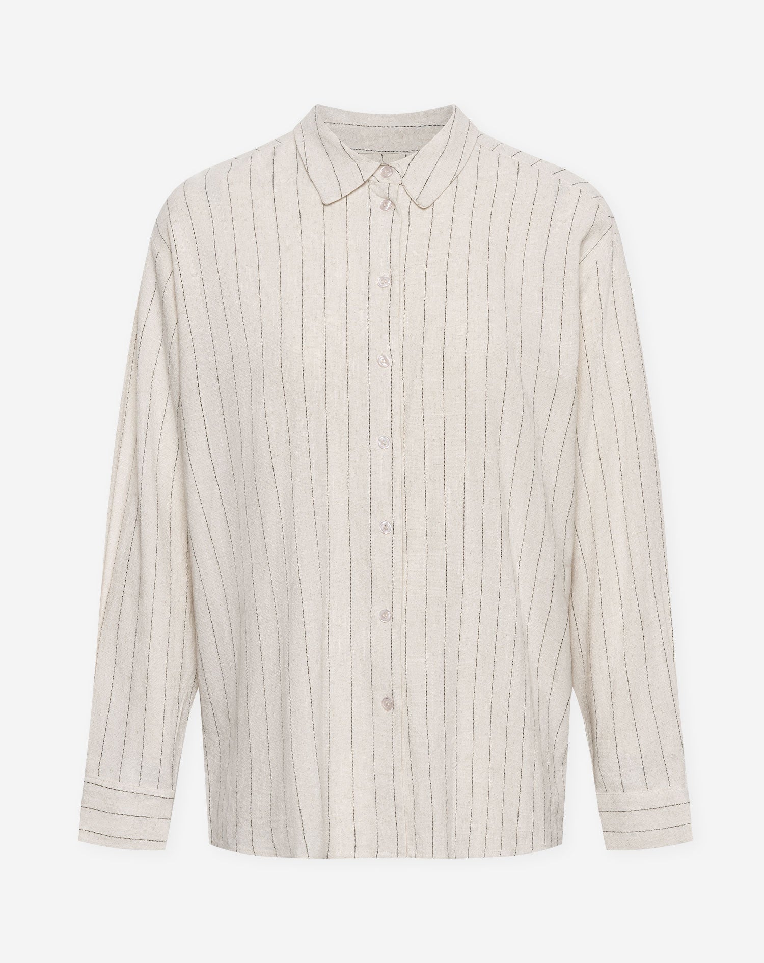 RHODE LINEN OVERSIZED BLOUSE PIN STRIPE BEIGE