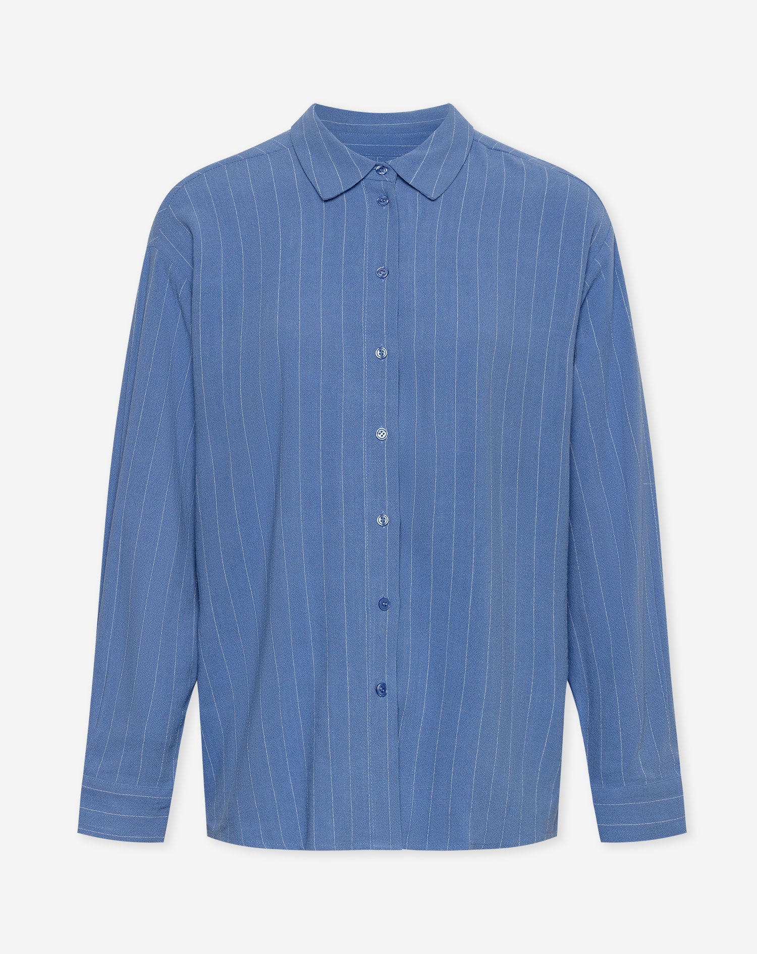RHODE LINEN OVERSIZED BLOUSE PIN STRIPE BLAUW