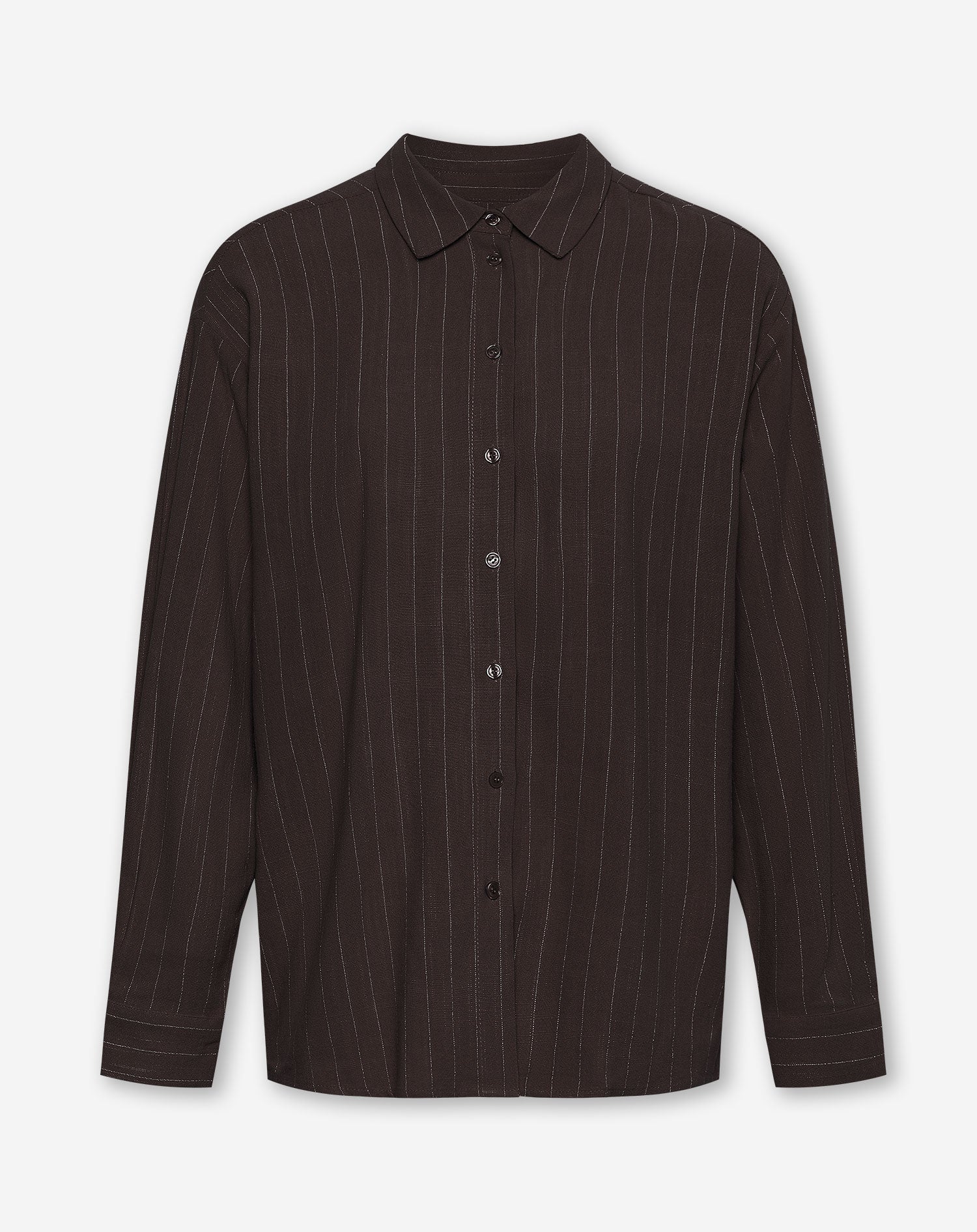 RHODE LINEN OVERSIZED BLOUSE PIN STRIPE BRUIN
