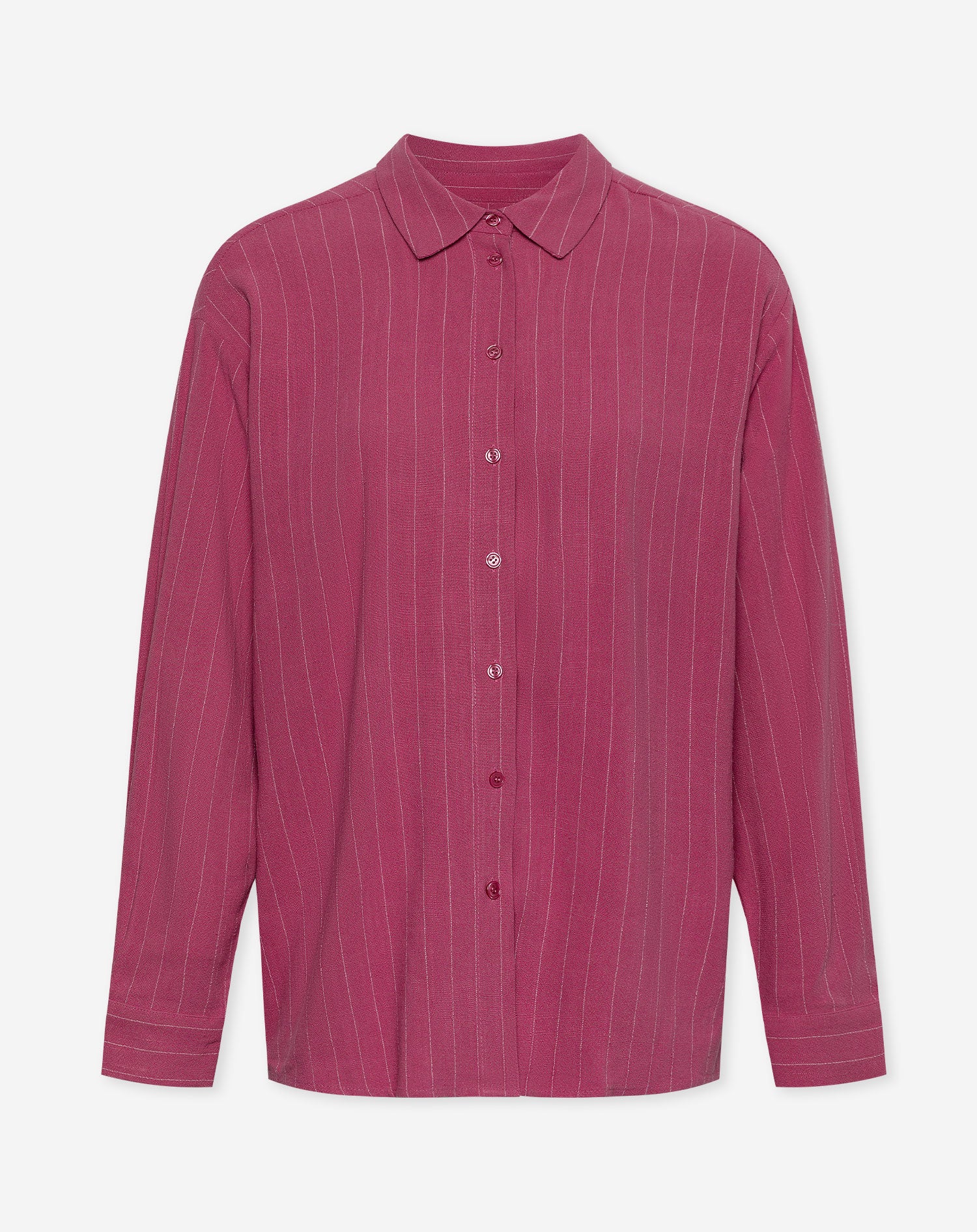 RHODE LINEN OVERSIZED BLOUSE PIN STRIPE CHERRY