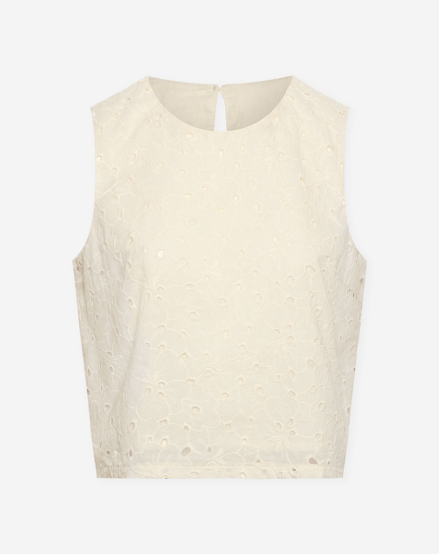 CHRISSY EMBROIDERY ANGLAISE TOP CRÈME